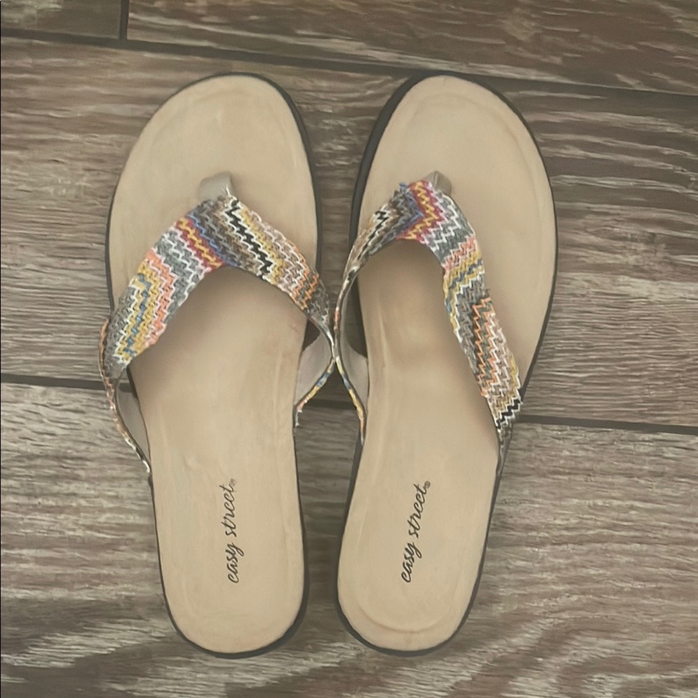 Easy Street Multicolor Braided Sandals